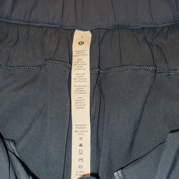 Lululemon Metropolis Maven Iron Blue High Rise Wide Leg Crop Elastic Pants 6 - Picture 5 of 10